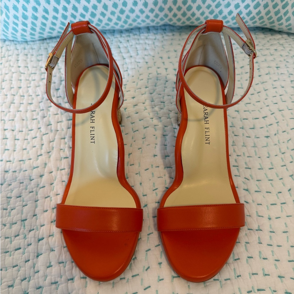 Beautiful Sarah Flint Papaya Block Heeled Sandals 60mm - Picture 3 of 6